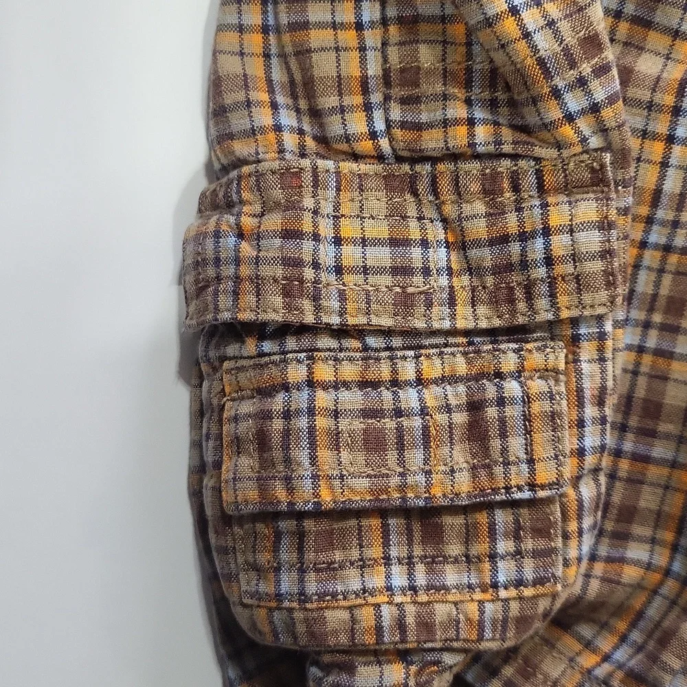 GYMBOREE Brown Orange Preppy Plaid Shorts - 3T